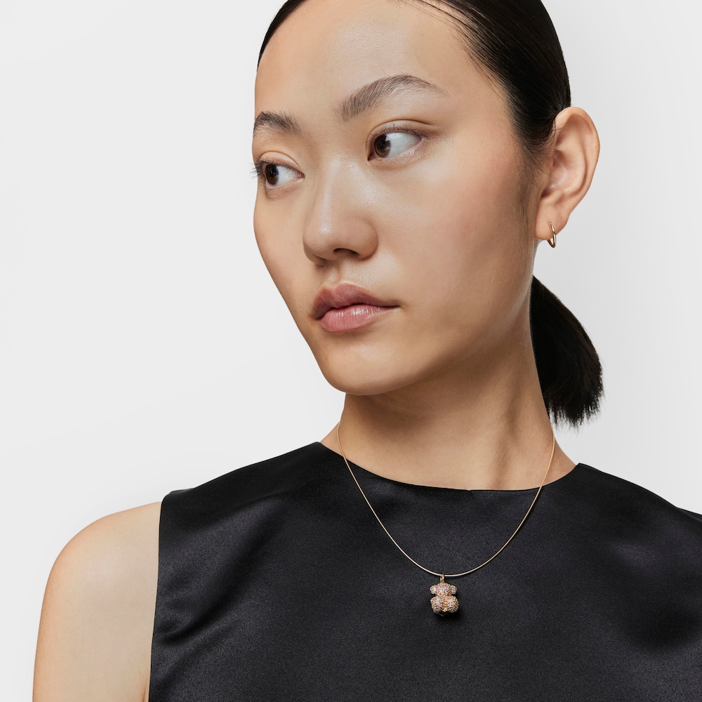 Colgante oso mediano de oro y gemas Bold Bear