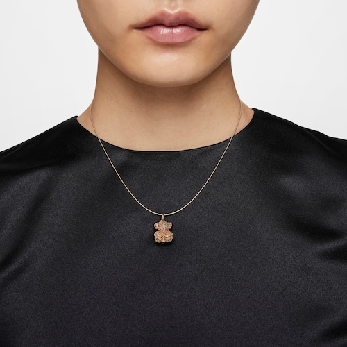 Medium gold and gems pendant Bold Bear