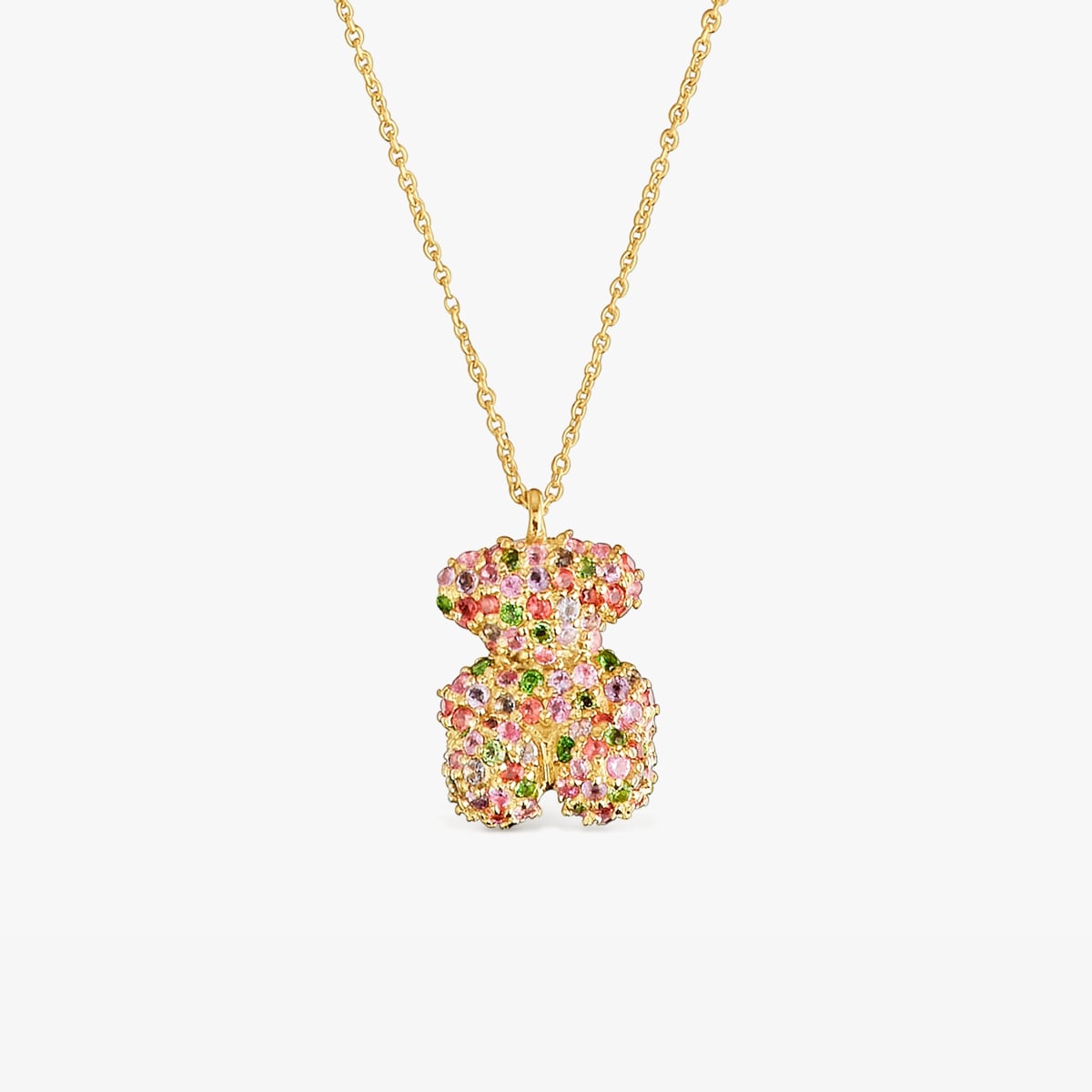 Gemstone and 18K solid gold Bold Bear necklace | TOUS