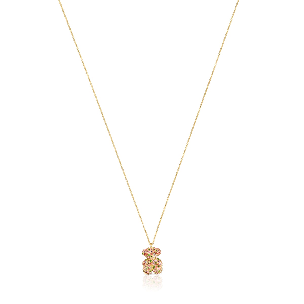 Gemstone and gold Bold Bear necklace