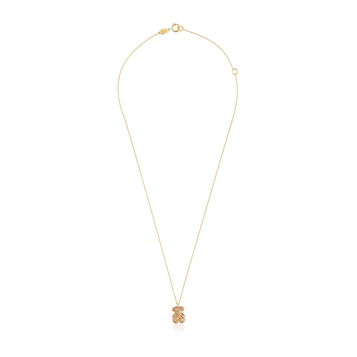 Gemstone and gold Bold Bear necklace
