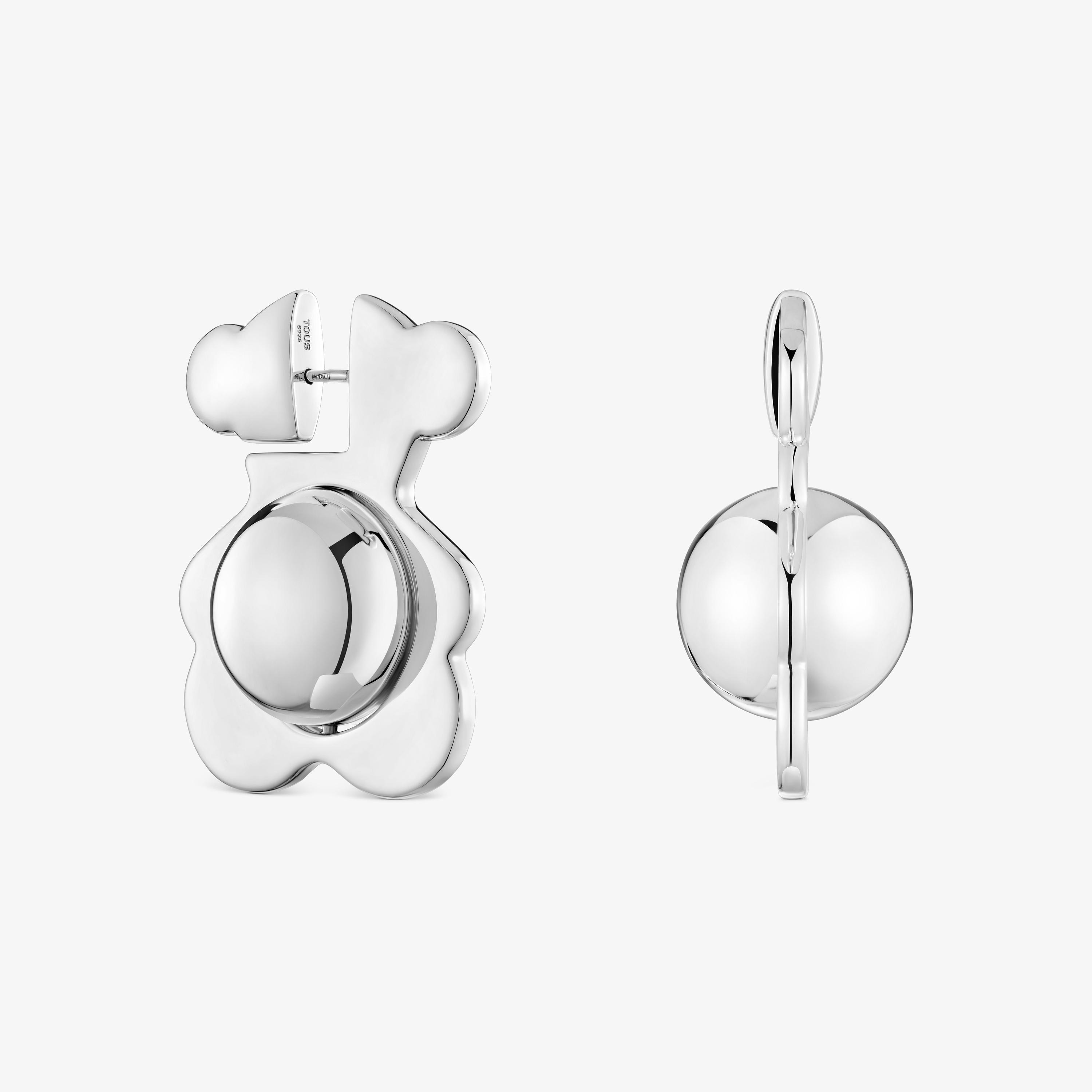 Silver Earrings with bear motif I-Bear