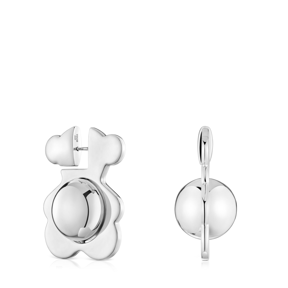Pendientes oso de plata y motivo I-Bear