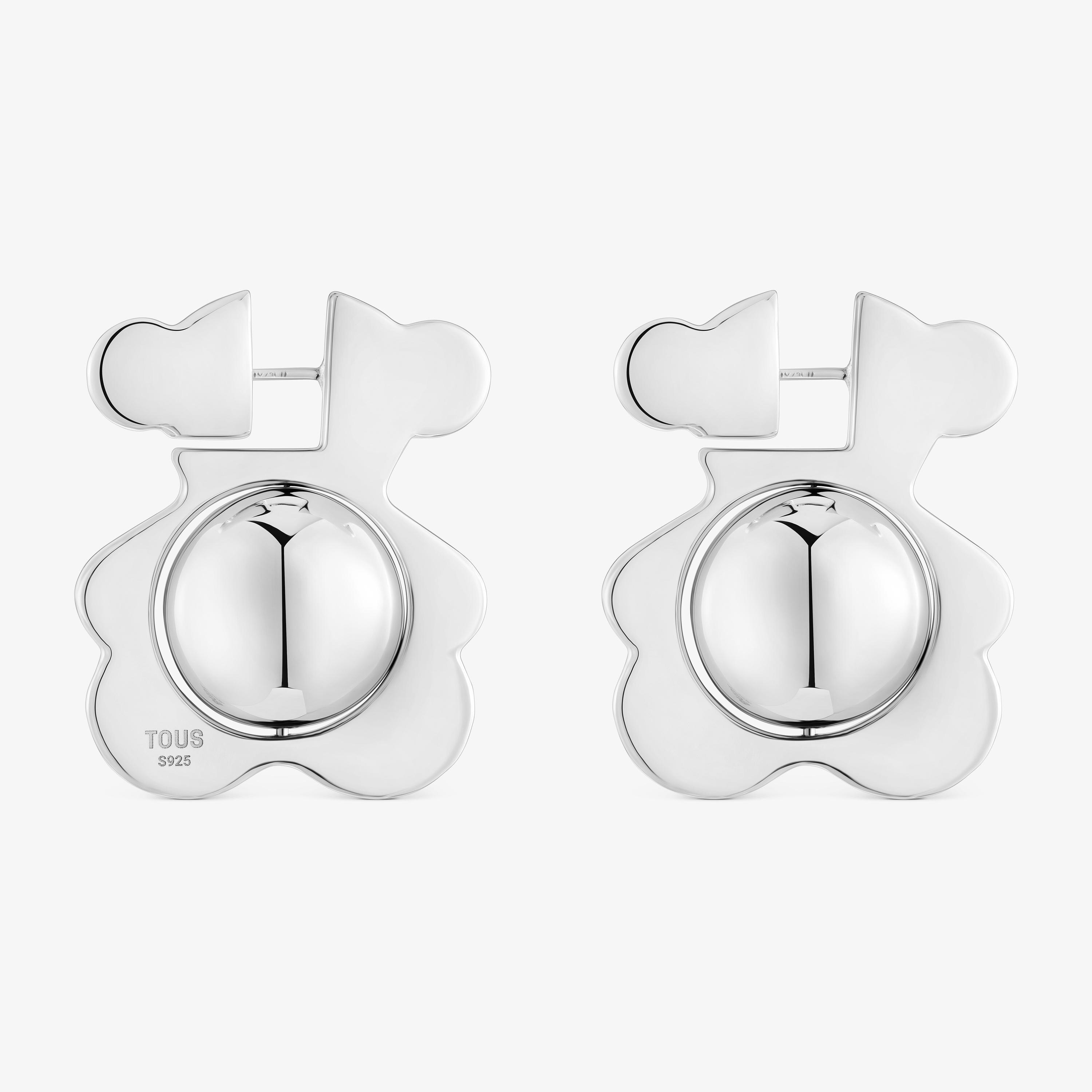 Silver Earrings with bear motif I-Bear