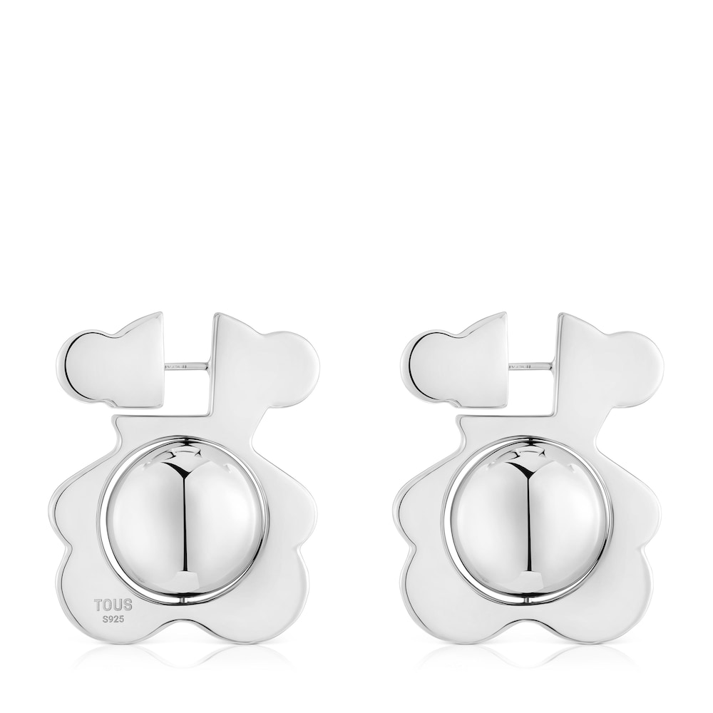 Pendientes oso de plata y motivo I-Bear image number 1