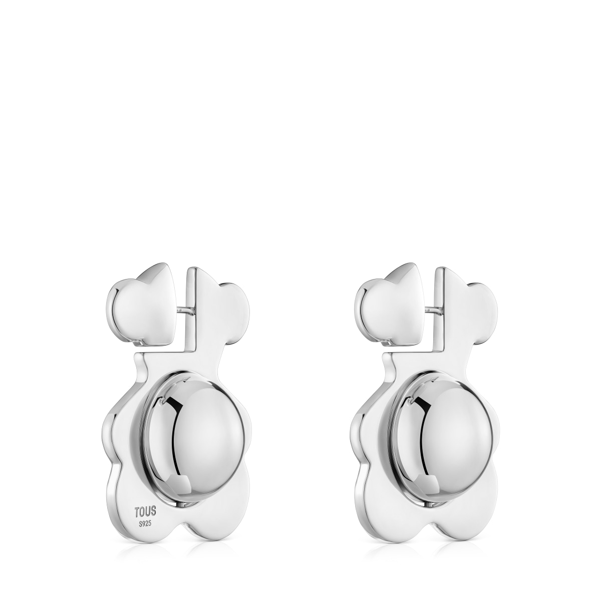 Pendientes oso de plata y motivo I-Bear