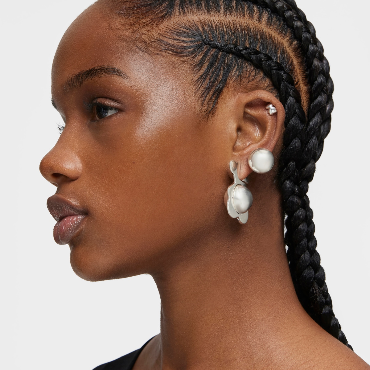 Pendientes oso de plata y motivo I-Bear