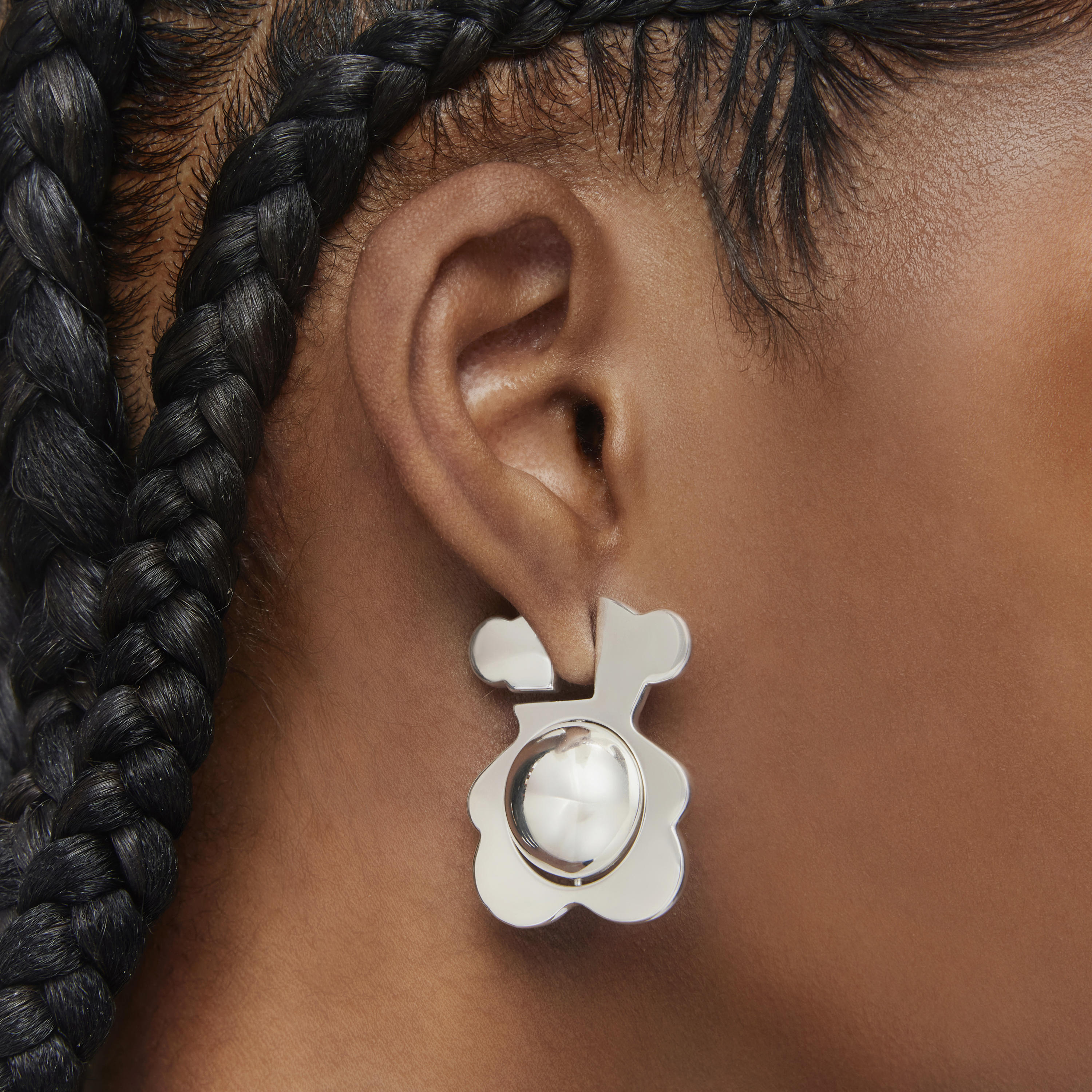 Silver Earrings with bear motif I-Bear