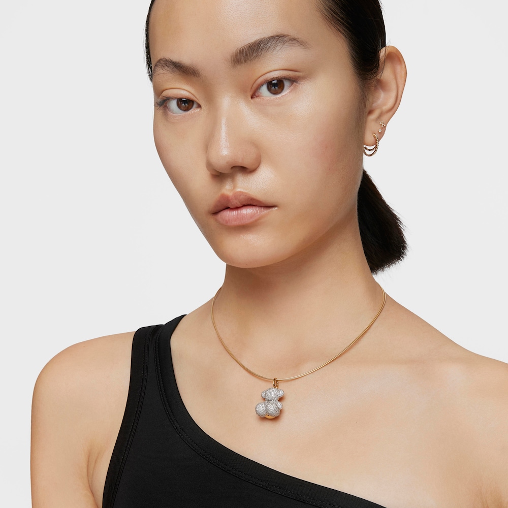 Colgante oso grande de oro y diamantes Bold Bear