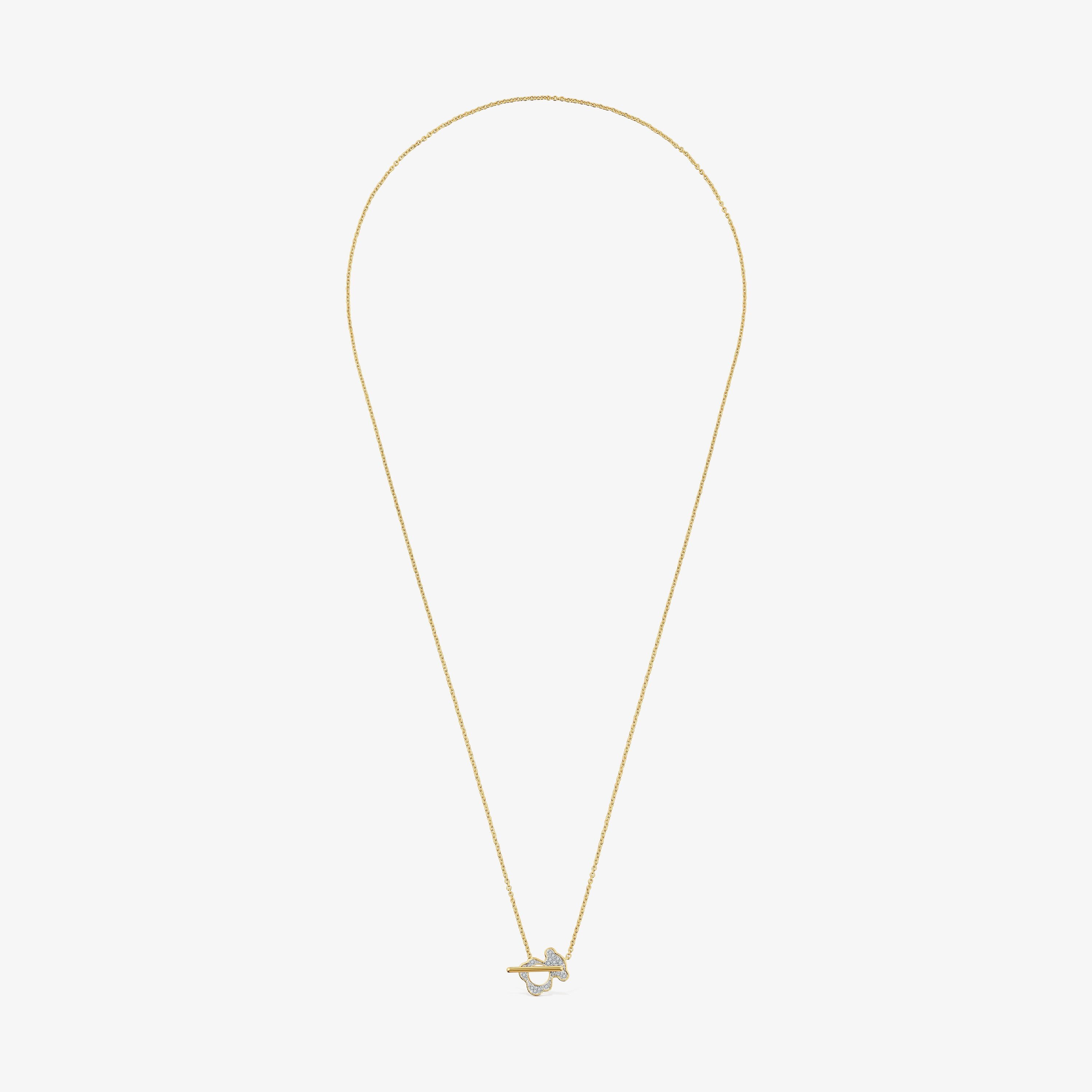 Short 18K solid gold and diamond bear Necklace I-Bear