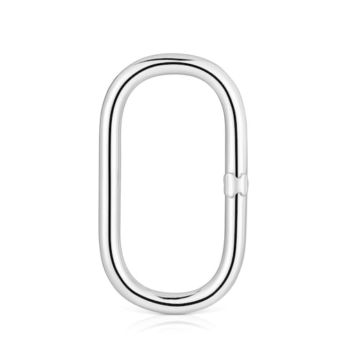 Anilla extra grande de plata Hold Oval