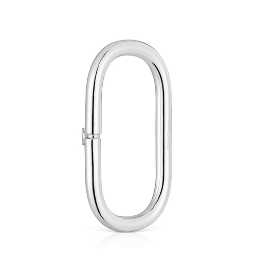Anilla extra grande de plata Hold Oval