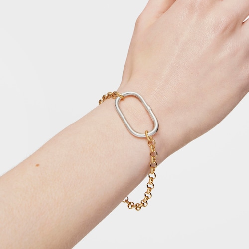 Anilla extra grande de plata Hold Oval