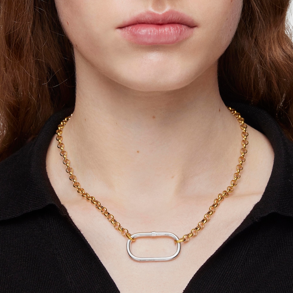 Bardzo duży brelok ze srebra Hold Oval