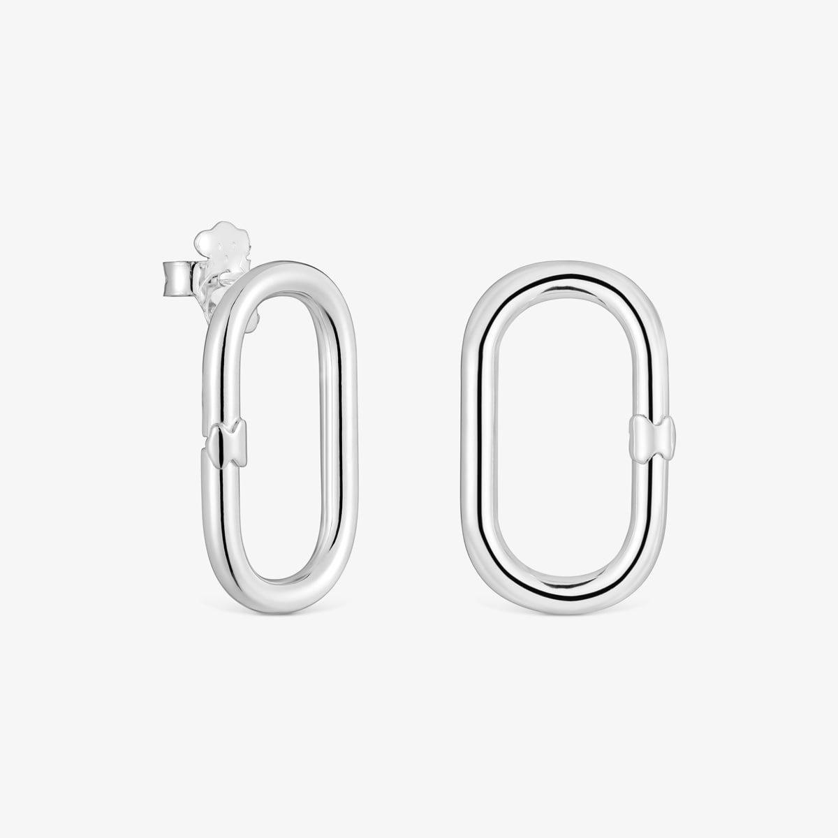 Tous - Pendientes Cortos De Plata Hold Oval - Plateado