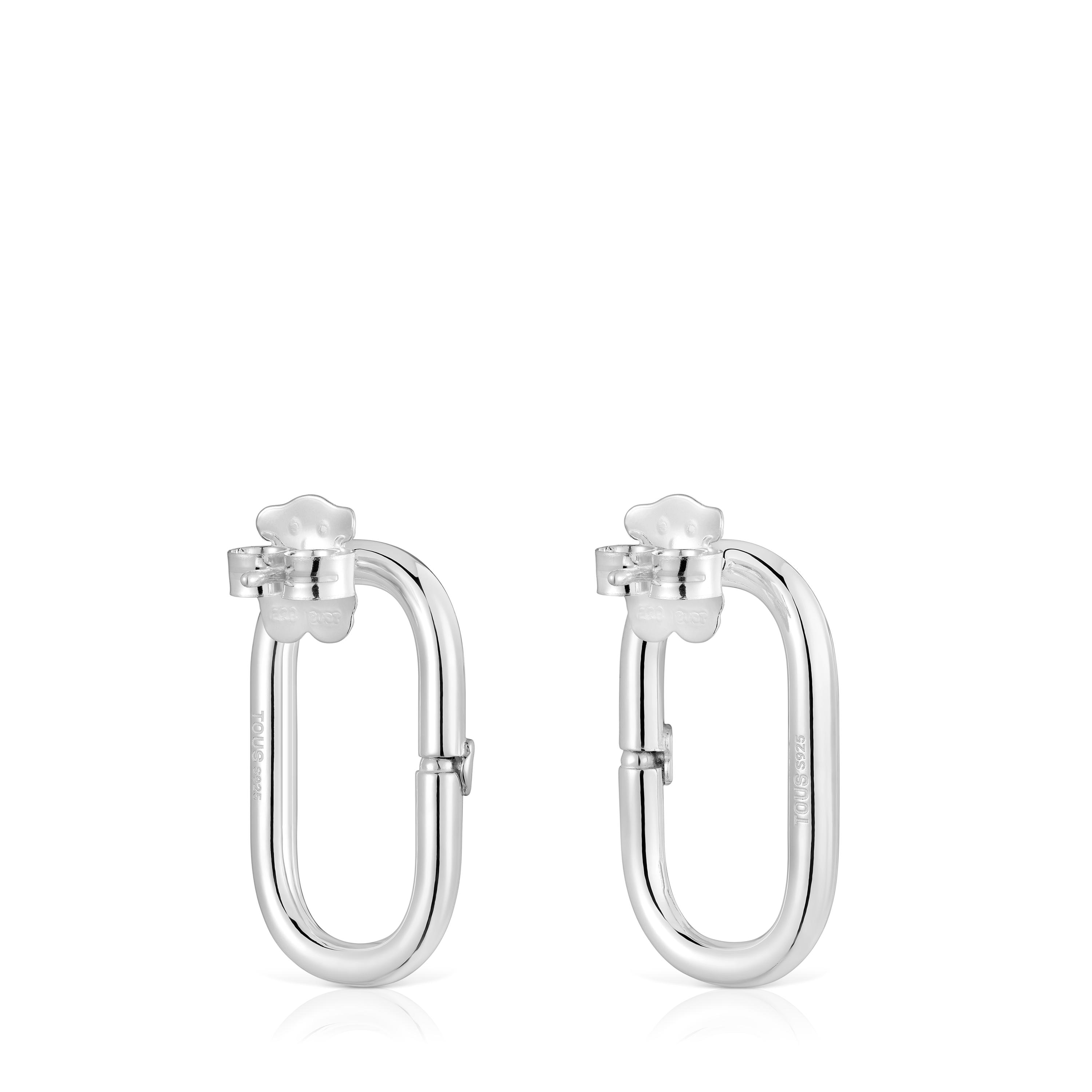 Pendientes cortos de plata Hold Oval