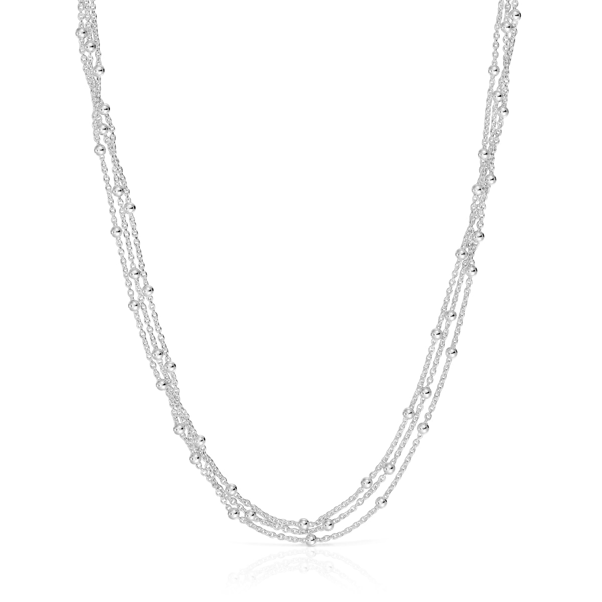 Tous - Collar Triple Corto De Plata Basicos - Plateado