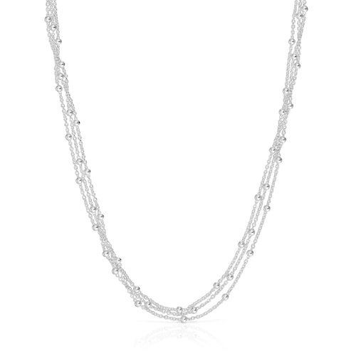 Short silver triple Necklace TOUS Basics