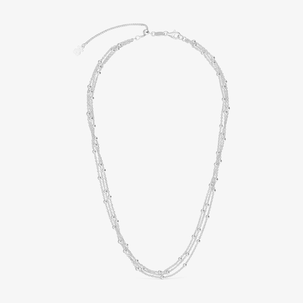 Kr&oacute;tki, potr&oacute;jny srebrny naszyjnik TOUS Basics