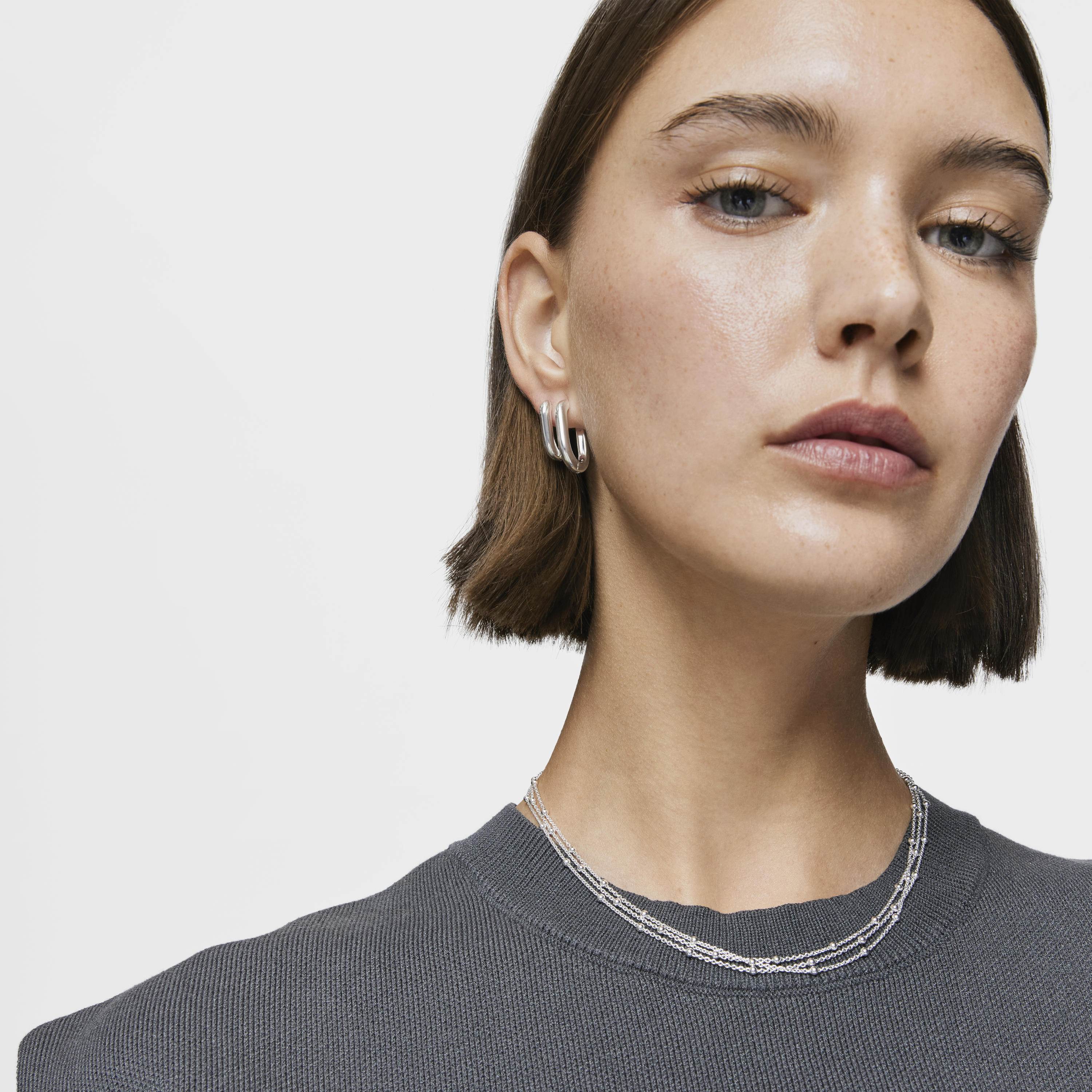 Short silver triple Necklace TOUS Basics