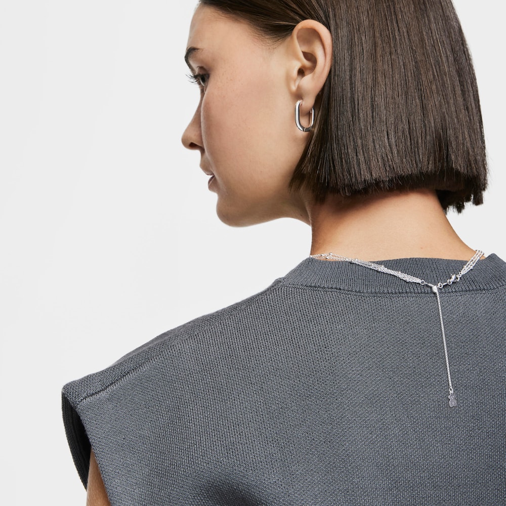 Kr&oacute;tki, potr&oacute;jny srebrny naszyjnik TOUS Basics