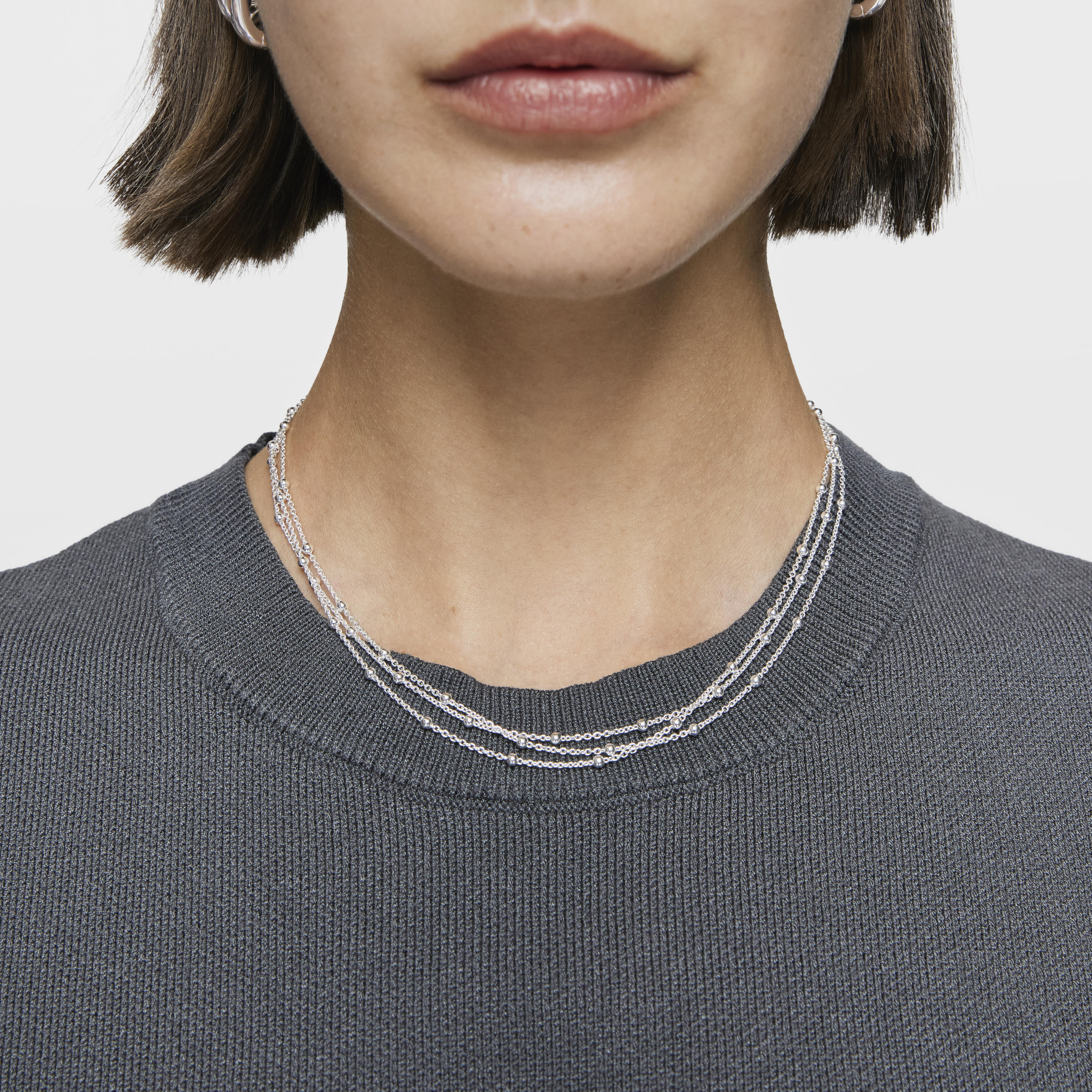 Short silver triple Necklace TOUS Basics