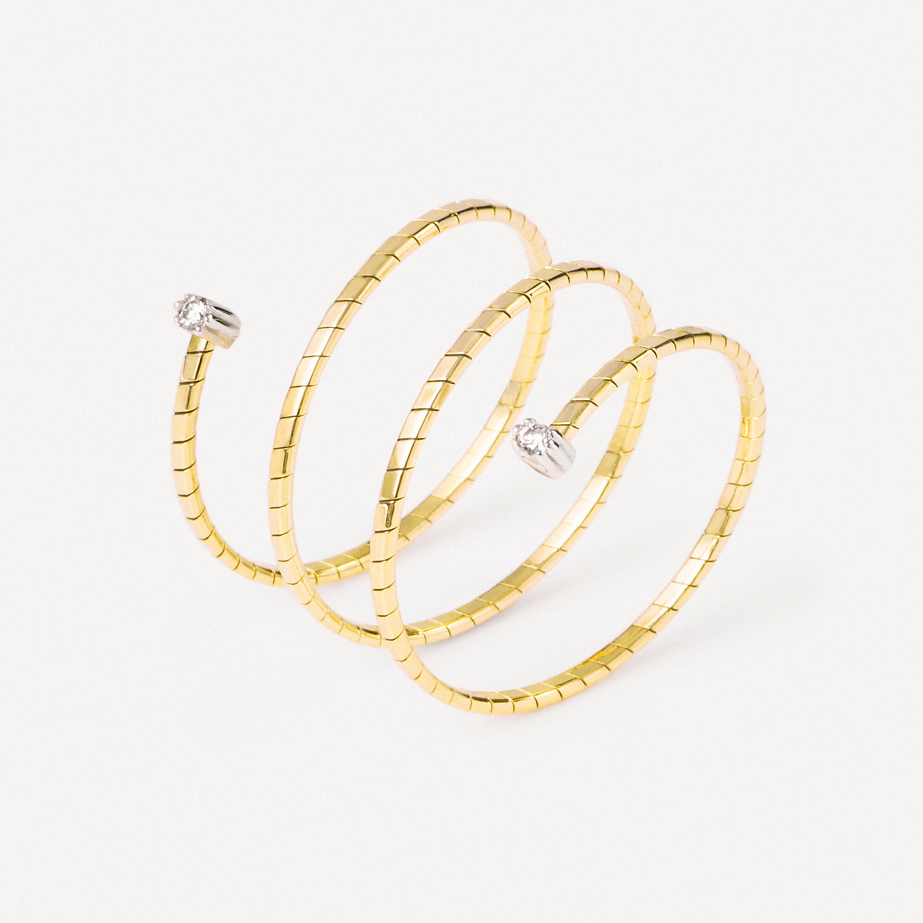 Gold Double spiral ring with diamonds TOUS ATELIER