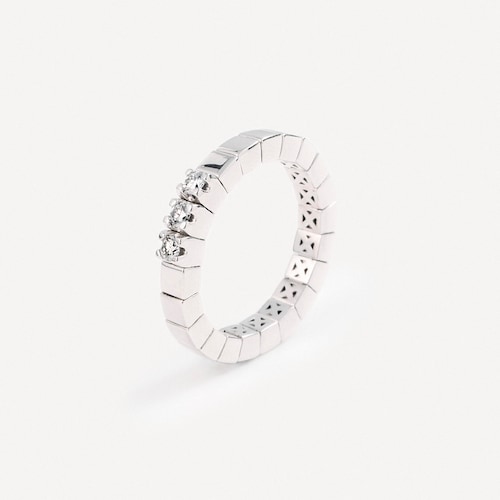 Anillo el&aacute;stico de oro blanco con diamantes TOUS ATELIER