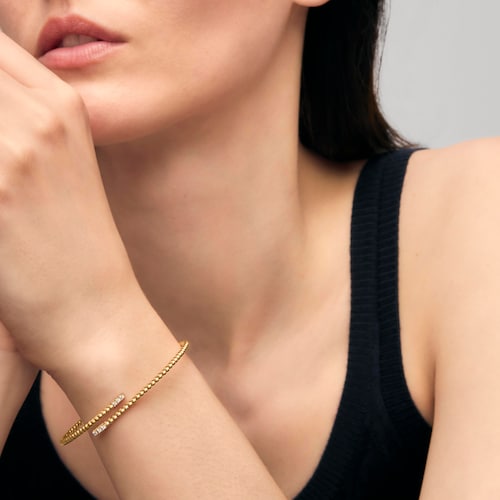 Pulsera abierta de oro con diamantes TOUS ATELIER