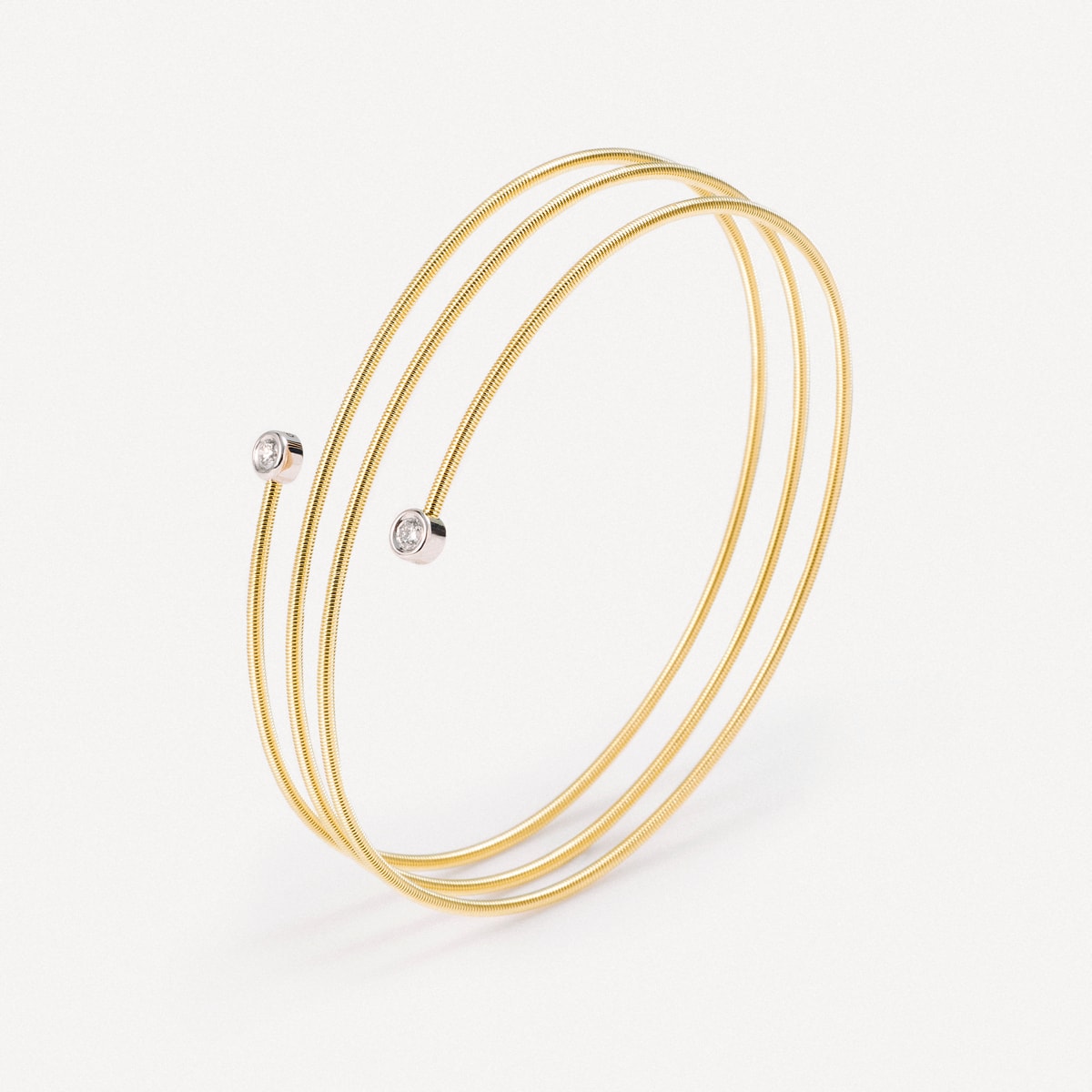 Tous - Pulsera Espiral De Oro Con Dos Diamantes Tous Atelier - Transparente