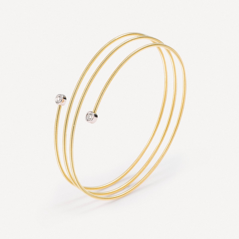 Pulsera espiral de oro con dos diamantes TOUS ATELIER image number 0