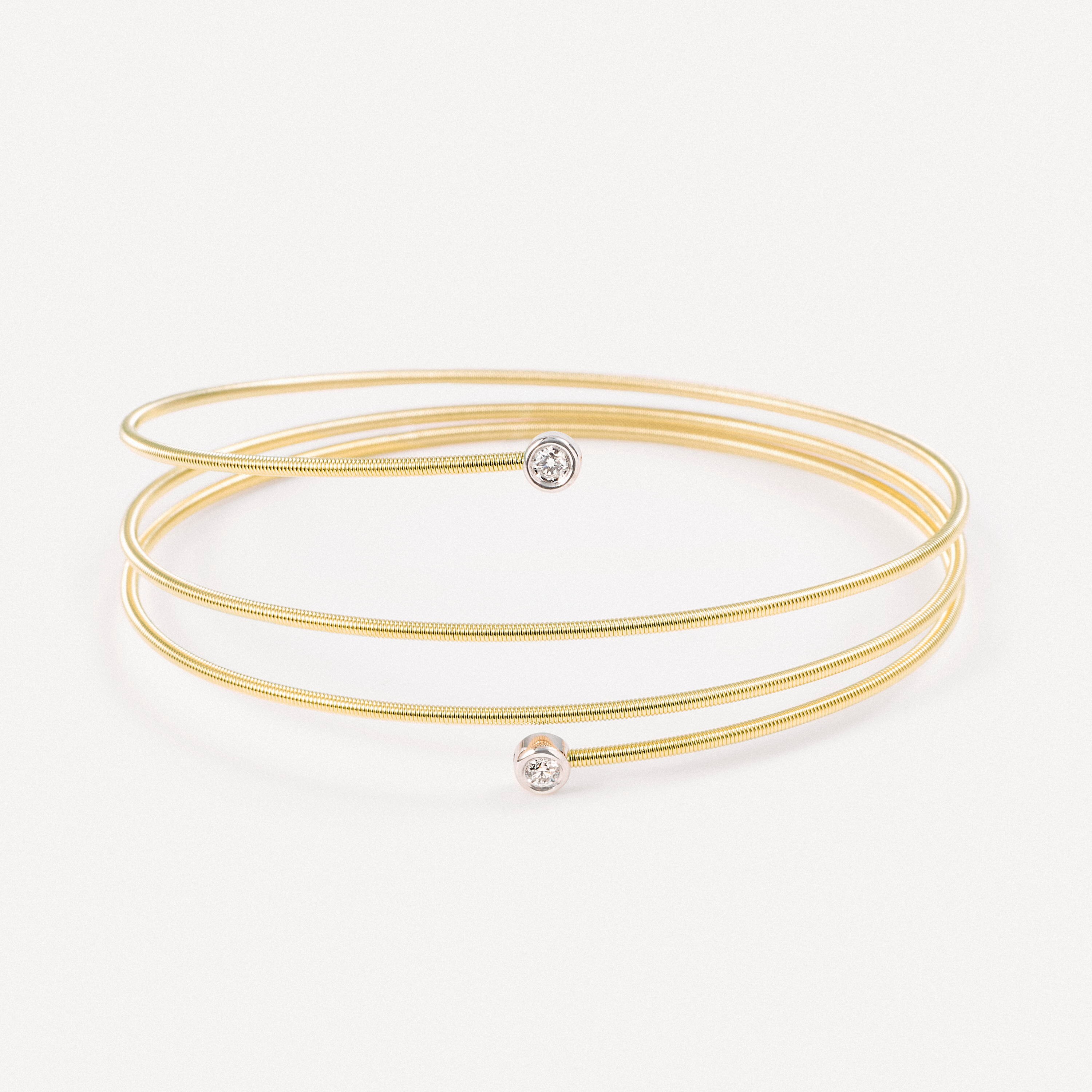 Gold Spiral bracelet with two diamonds TOUS ATELIER