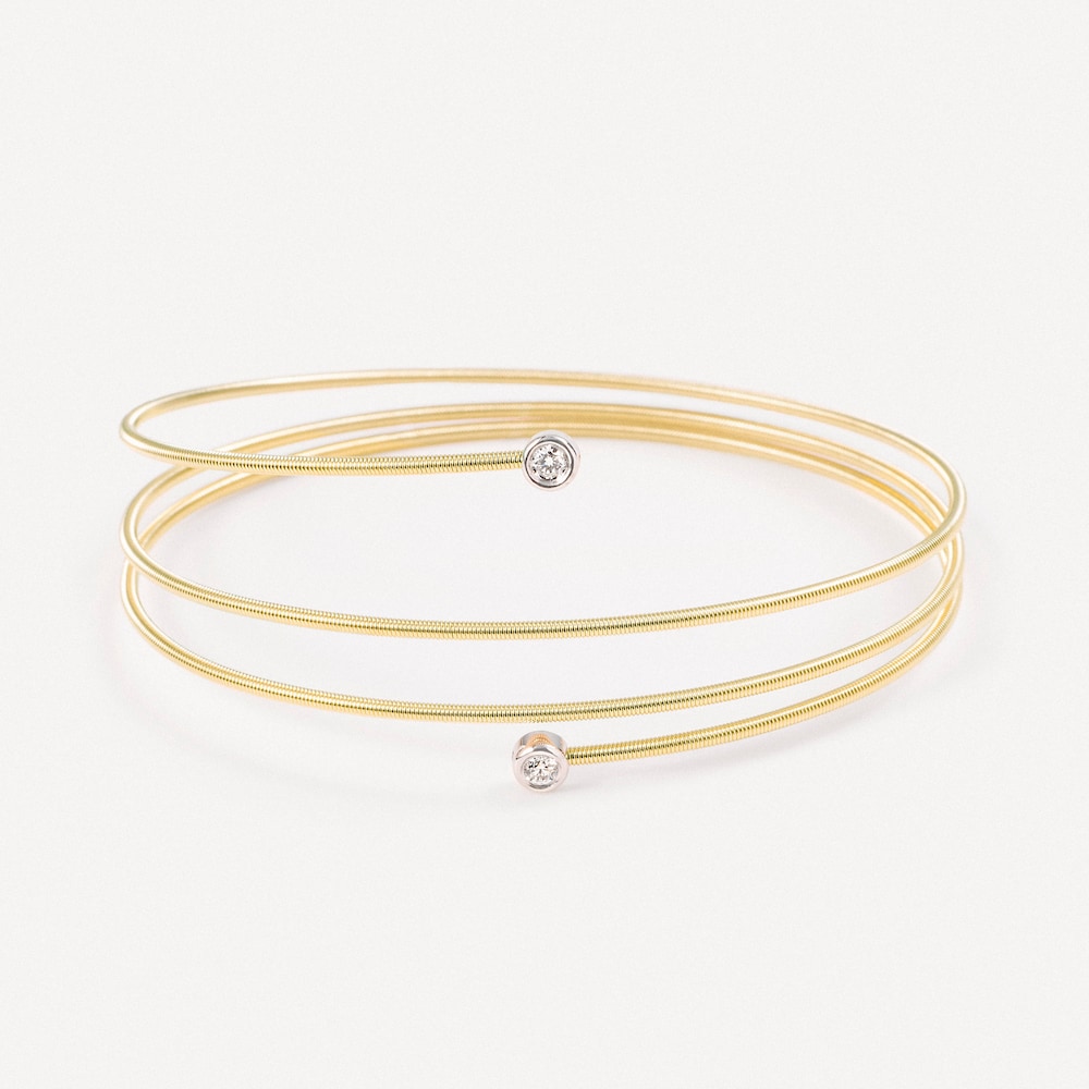 Zlat&yacute; &Scaron;pir&aacute;lov&yacute; n&aacute;ramok s&nbsp;dvomi diamantmi TOUS ATELIER