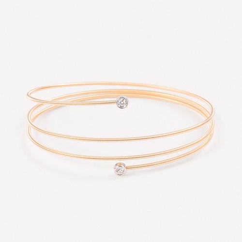 Gold Spiral bracelet with two diamonds TOUS ATELIER