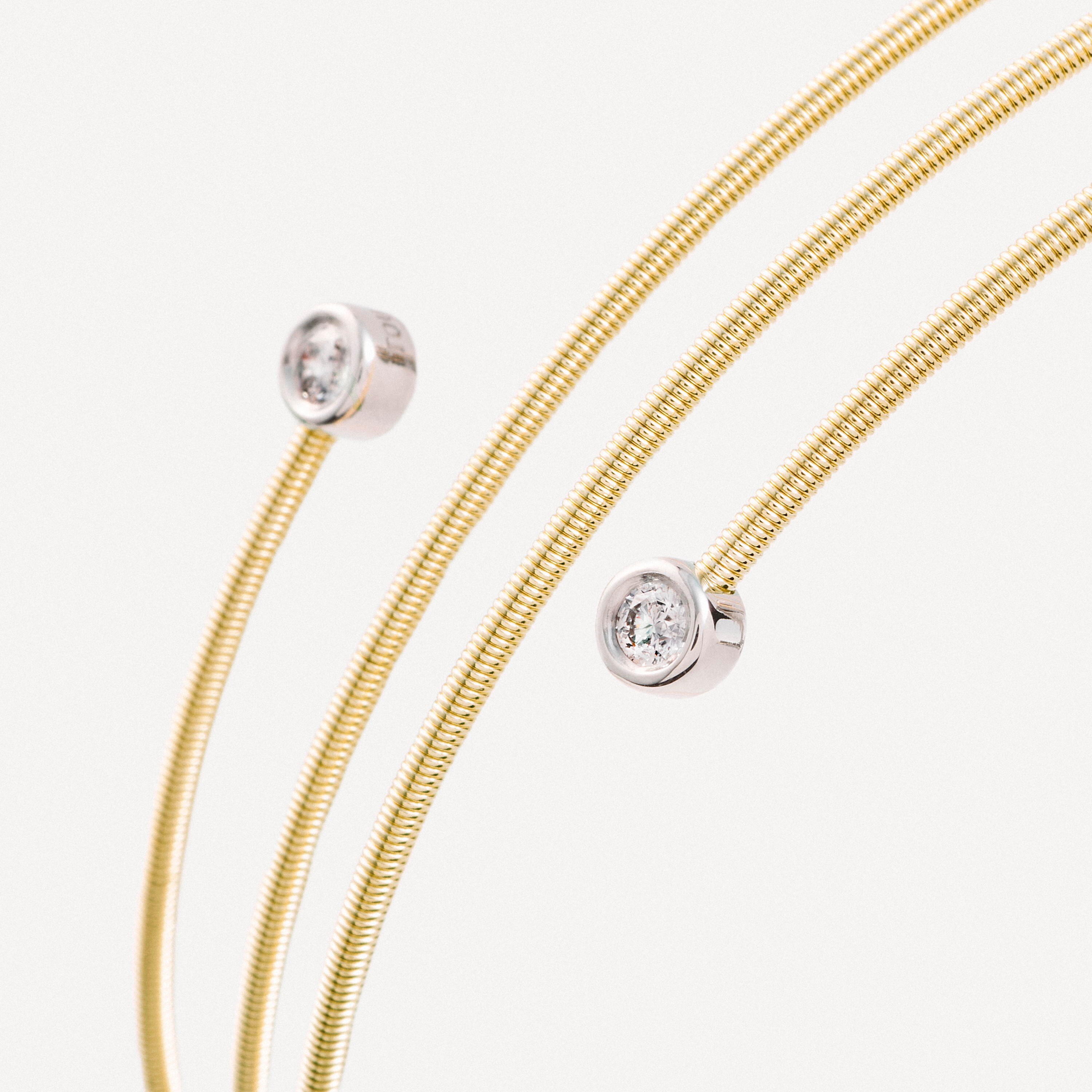 Gold Spiral bracelet with two diamonds TOUS ATELIER