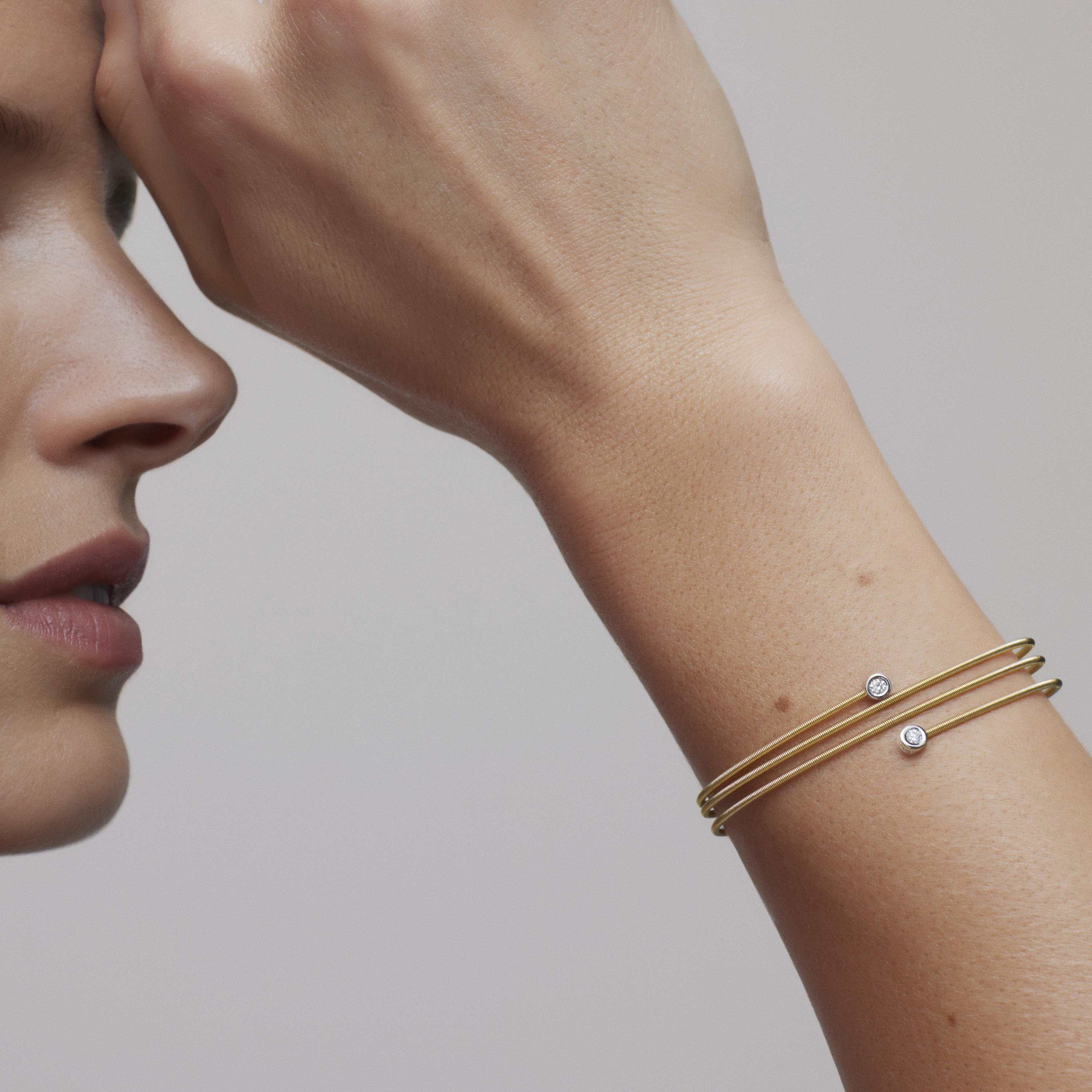 Gold Spiral bracelet with two diamonds TOUS ATELIER