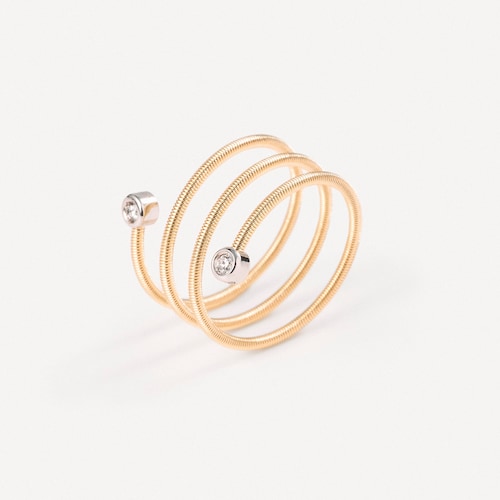 Anel duplo em ouro com diamantes TOUS ATELIER