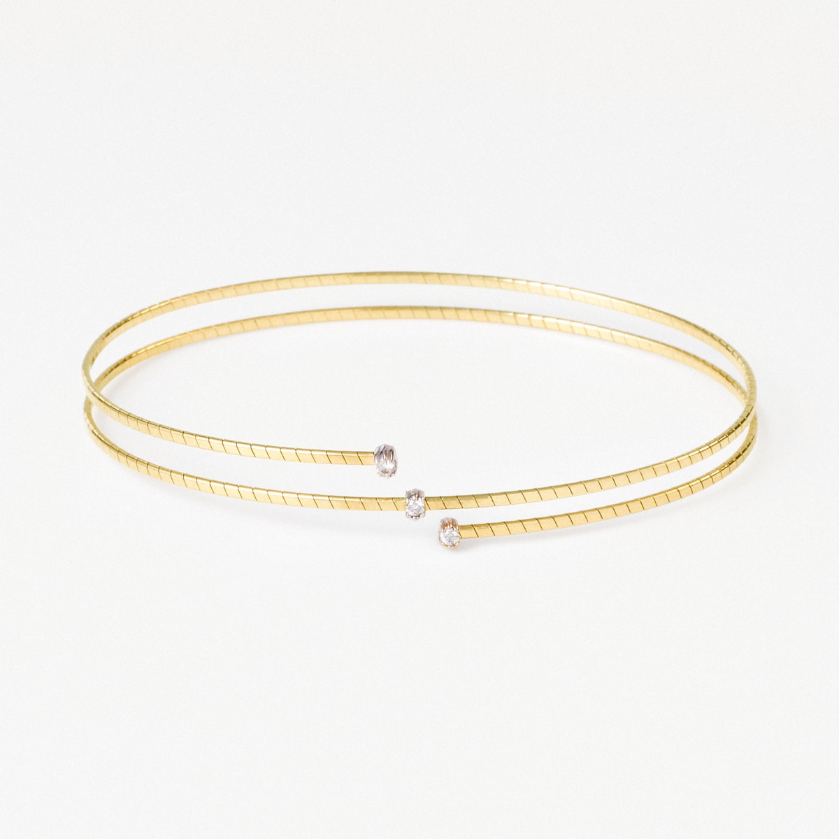 Tous - Pulsera Espiral De Oro Con Tres Diamantes Tous Atelier - Transparente