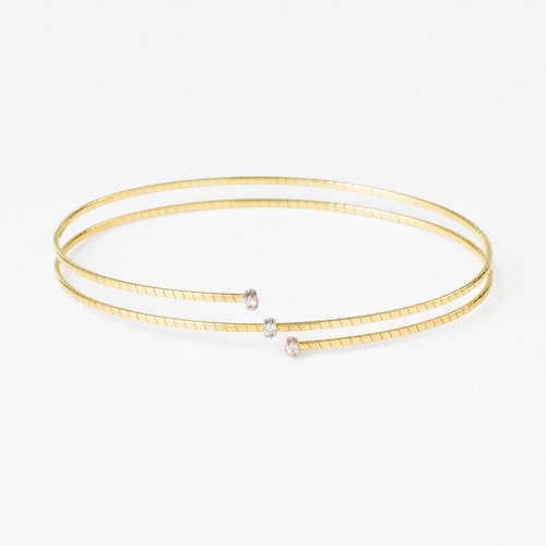 Pulsera espiral de oro con tres diamantes TOUS ATELIER