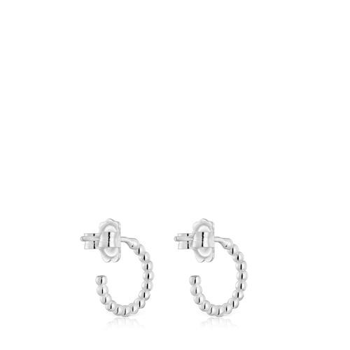 Pendientes aro cortos bolas de plata 10 mm Basicos