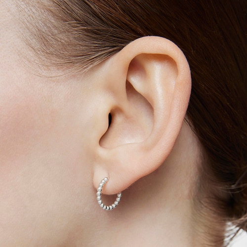 Pendientes aro cortos bolas de plata 10 mm Basicos