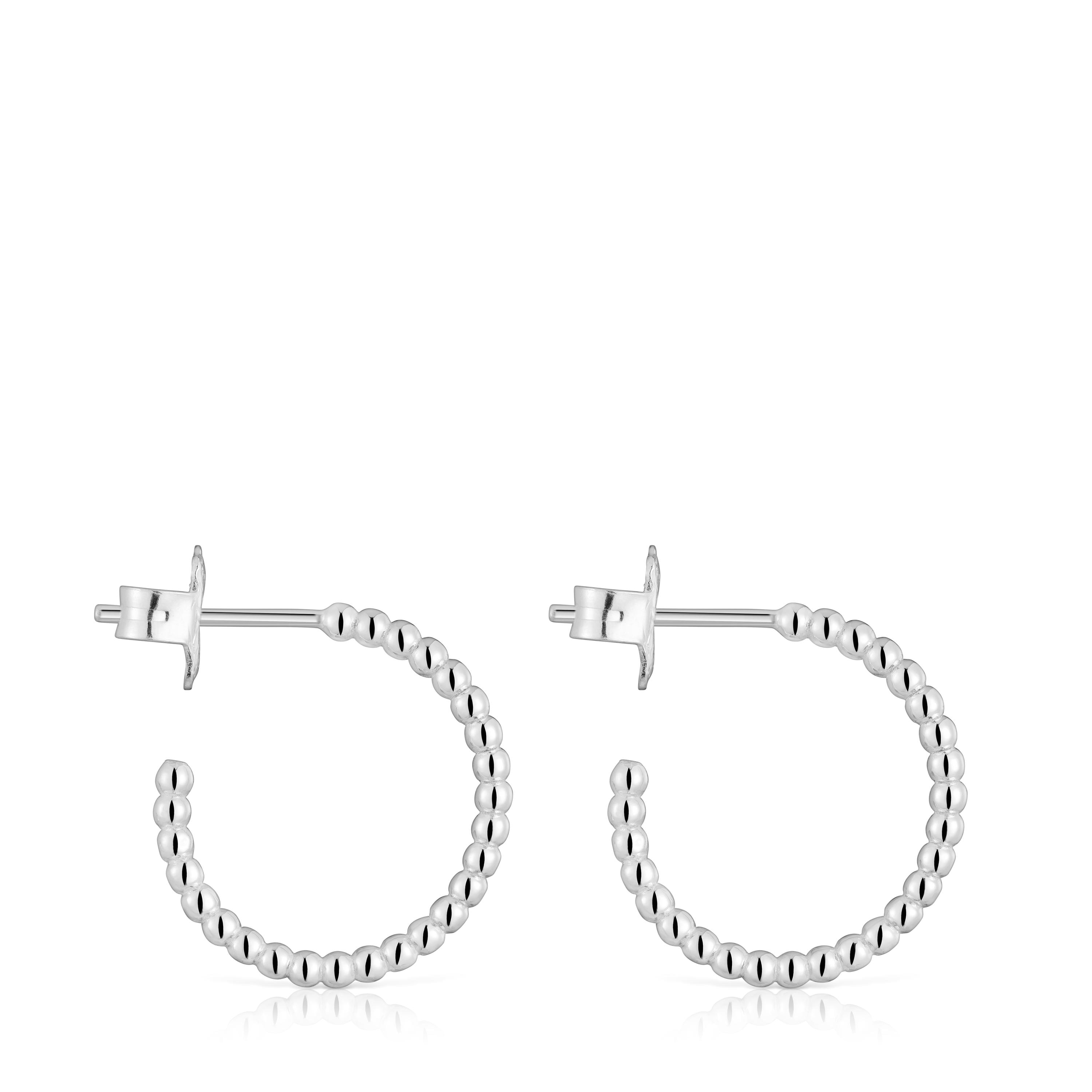 Short 15 mm silver ball Hoop earrings TOUS Basics