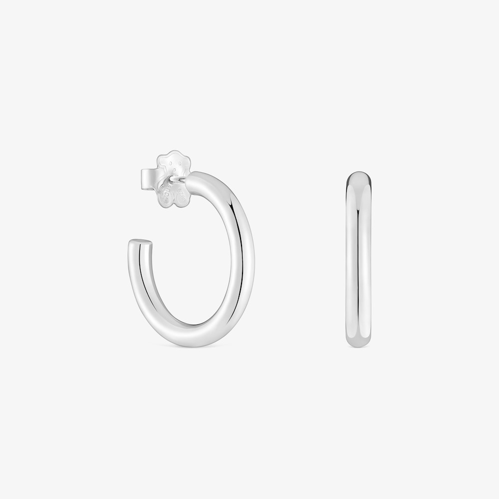 Pendientes aro cortos de plata 15 mm Basicos