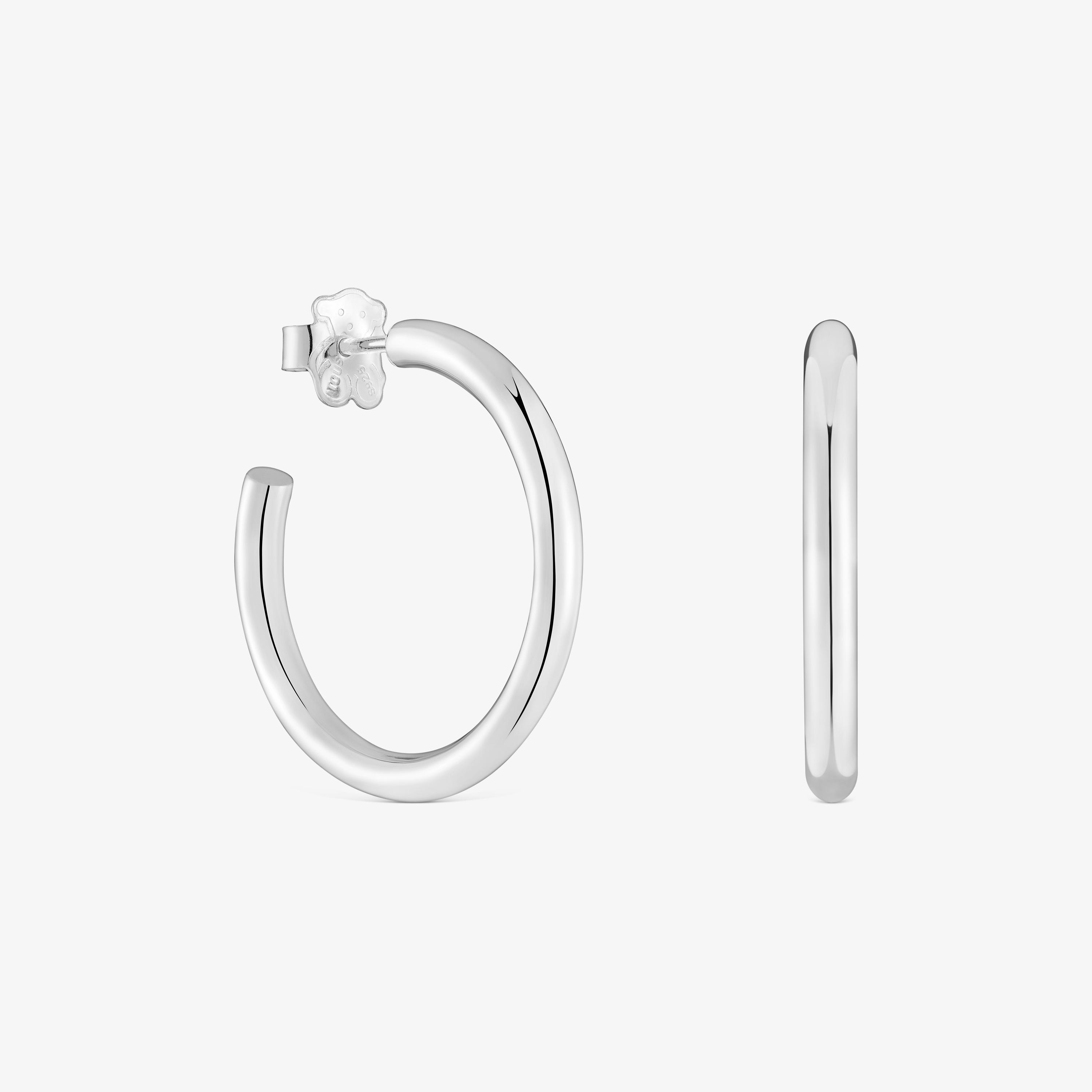 Long 24 mm silver Hoop earrings TOUS Basics