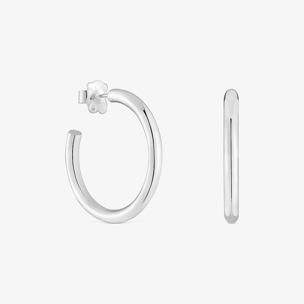 Long 24&nbsp;mm silver Hoop earrings TOUS Basics