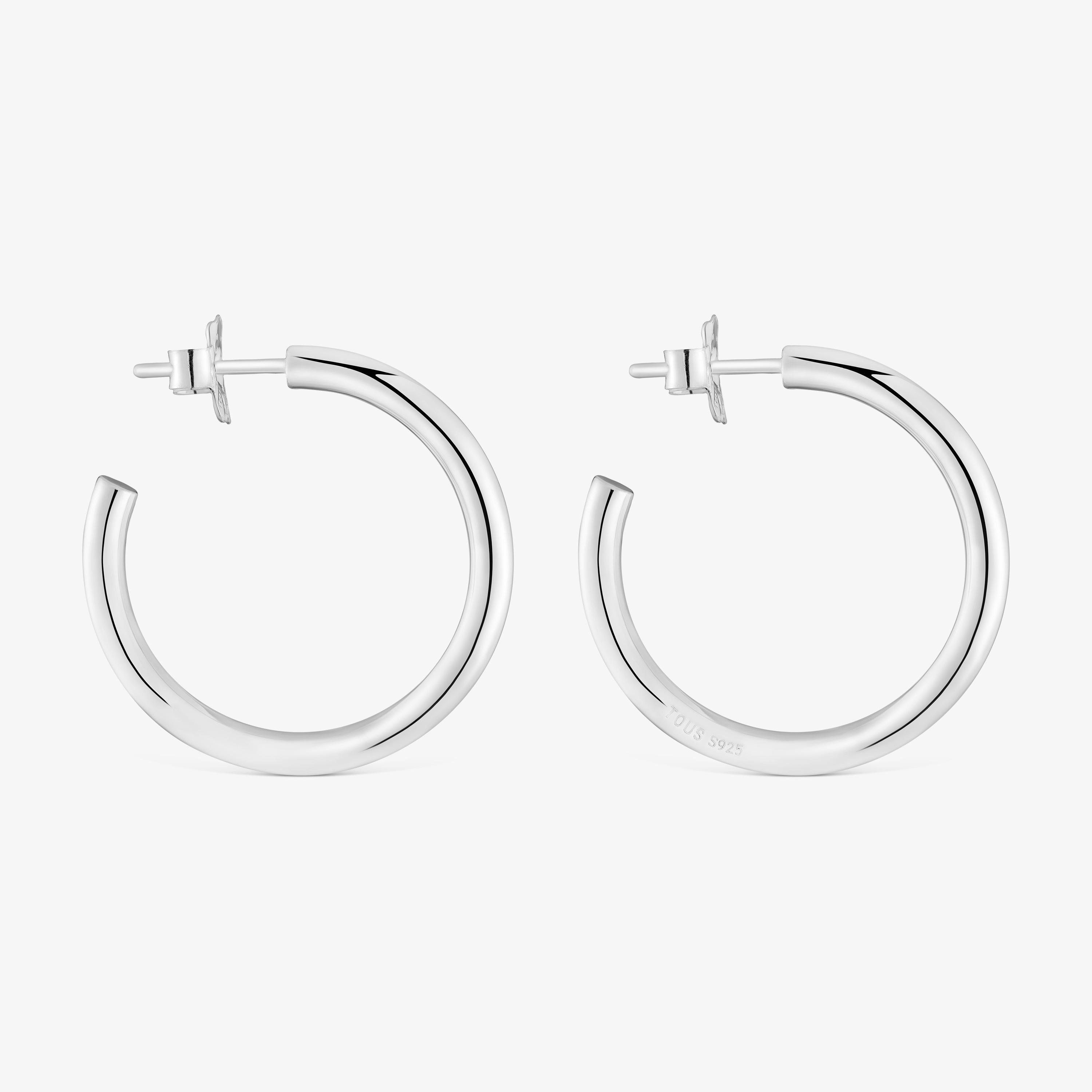 Long 24 mm silver Hoop earrings TOUS Basics