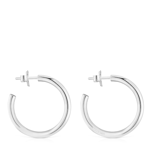 Long 24 mm silver Hoop earrings TOUS Basics