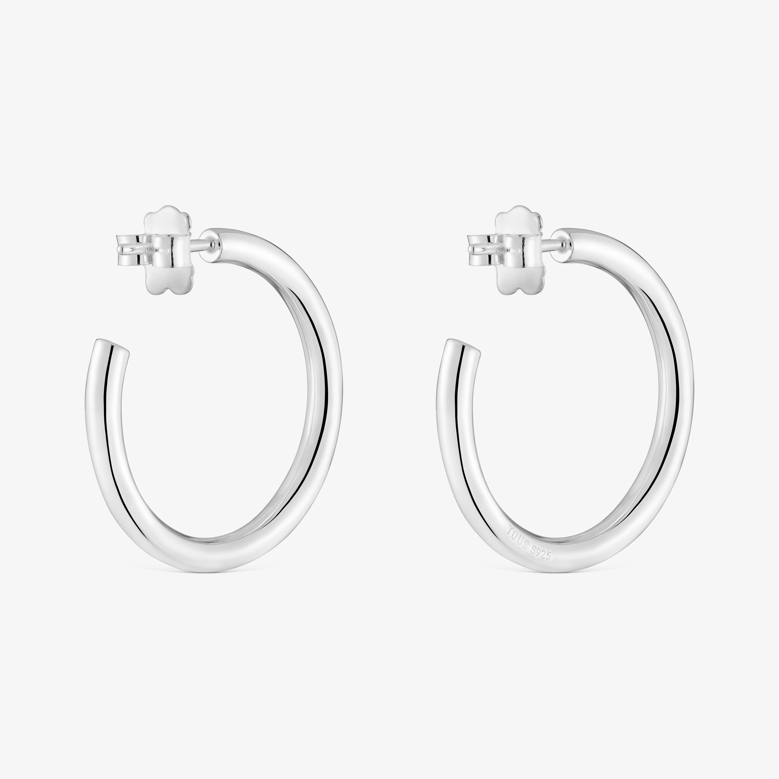 Long 24 mm silver Hoop earrings TOUS Basics