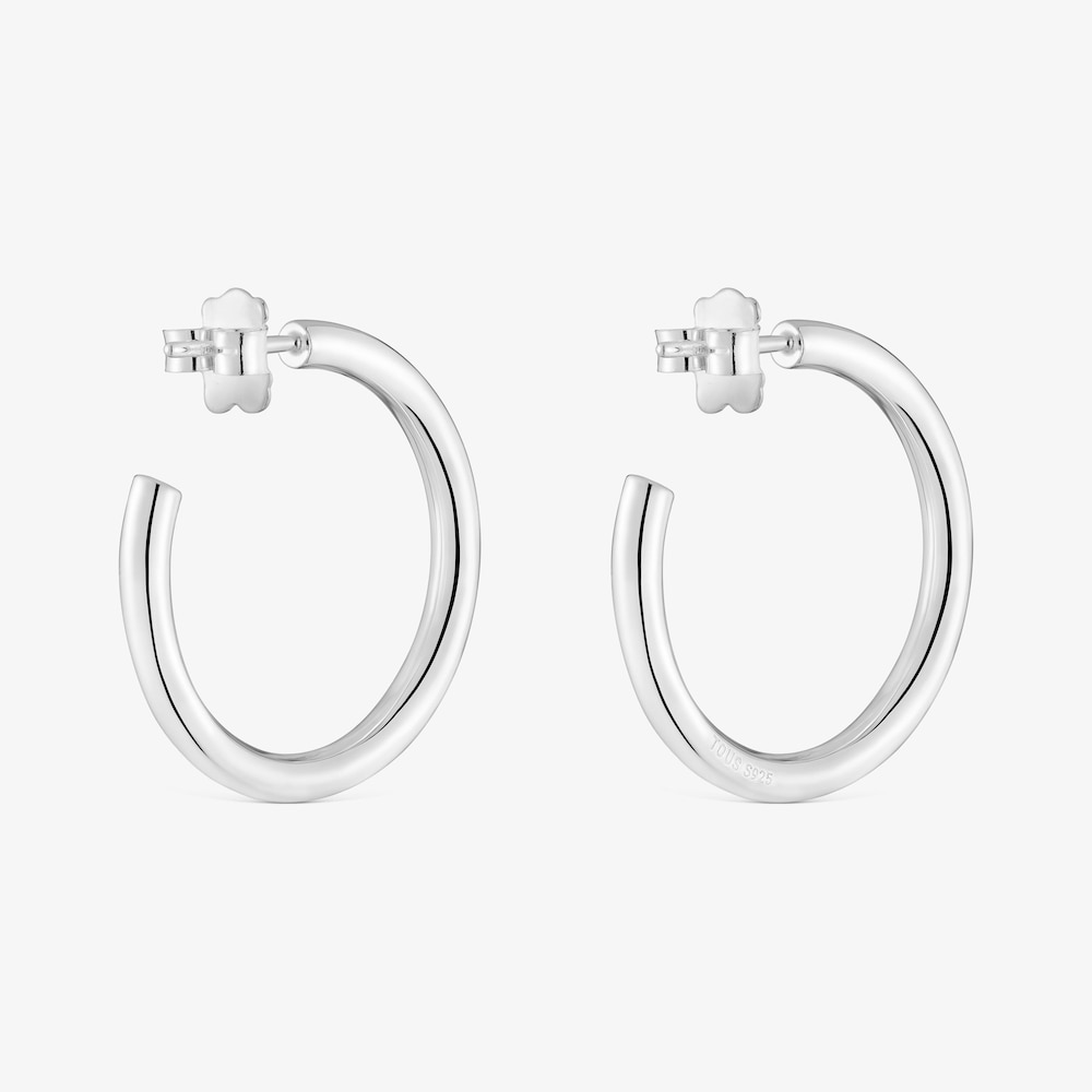 Long 24&nbsp;mm silver Hoop earrings TOUS Basics