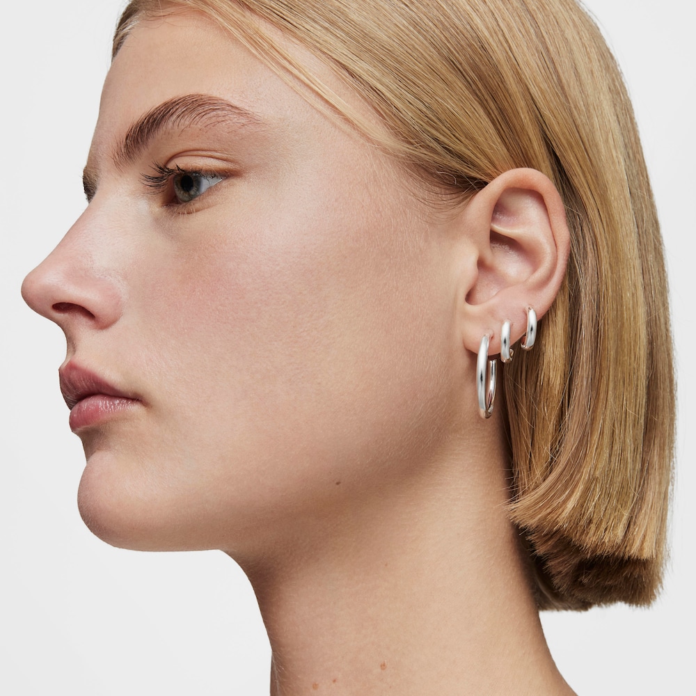 Long 24 mm silver Hoop earrings TOUS Basics image number 3